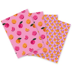 Cartes postales (set mix) oranges roses {illustration | rose | hippie | hippie | boho | boho | motif | carte de vœux | amoureux rose}