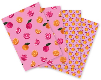 Postcards (set mix) pink oranges {illustration | pink | hippy | hippie | bohemian | boho | pattern | greeting card | pink lover}