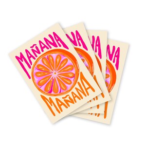 Cartes postales (ensemble) Mañana Mañana {illustration | rose | lila | motif | mandarine | clémentine | carte de vœux | | méditerranéenne Espagnol}