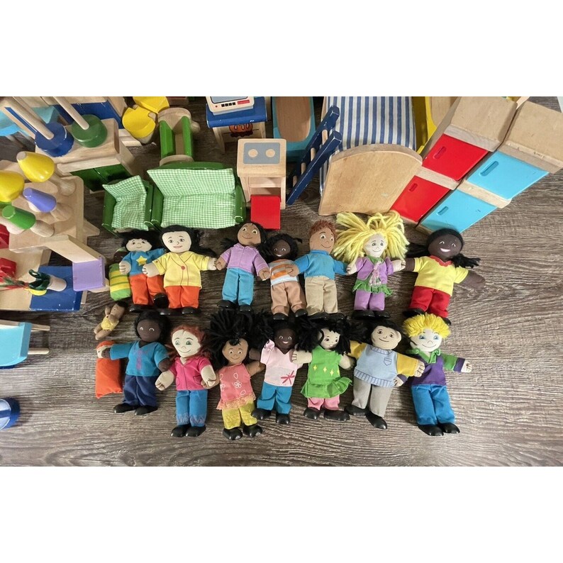 Vintage Lakeshore Educational Dolls W/furniture. Lot of Over 100 Pieces ...