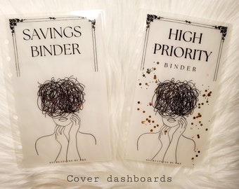 A6 Vellum custom cash envelopes I botanical A6 vellum dashboard I Minimalist  Aesthetic dashboard I A6 Binder