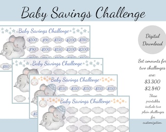 savings challenge baby savings challenge cute baby savings customized trackers savings challenge trackers a5 a6 savings trackers