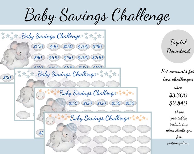 savings challenge baby savings challenge cute baby savings customized trackers savings challenge trackers a5 a6 savings trackers