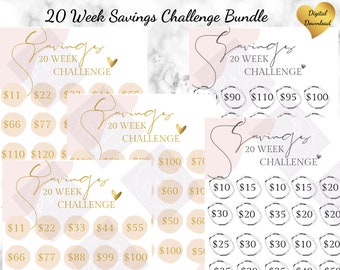 savings tracker printable savings challenge bundle Elegant abstract savings challenge printable 20 week savings challenge printable