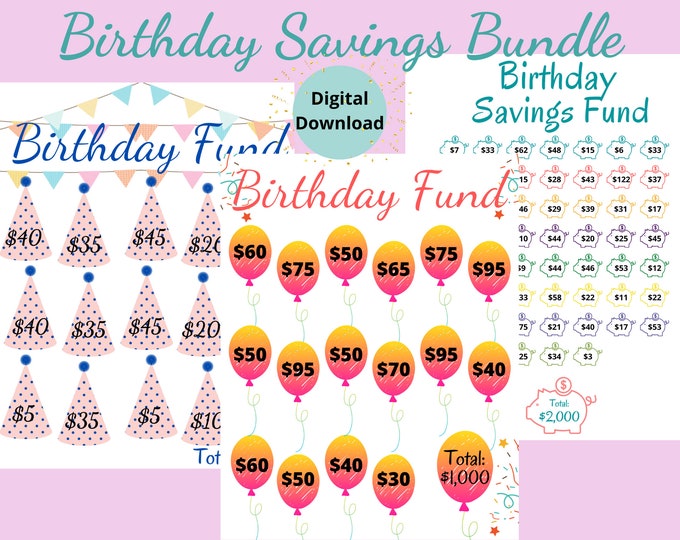 savings challenge,birthday savings fund birthday savings printable cash envelope cash envelope system sinking funds birthday tracker savings