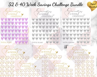 52 week savings challenge savings challenge printable savings challenge bundle 52 week savings 52 week challenge savings tracker printable