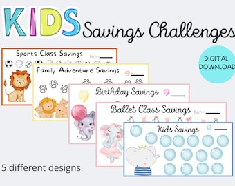 a6 printable savings challenge savings challenge tracker  savings challenge bundle  savings challenge envelope kids savings challenge a5 a6