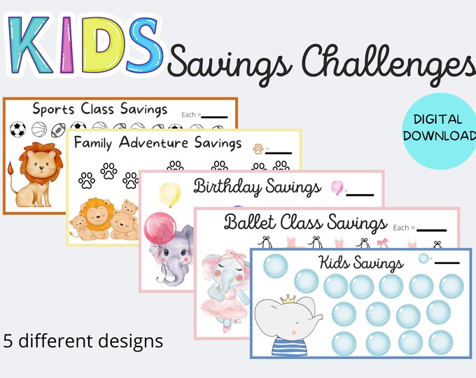 a6 printable savings challenge savings challenge tracker  savings challenge bundle  savings challenge envelope kids savings challenge a5 a6
