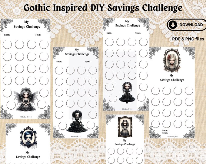 savings challenge printable savings challenge 1k savings challenge budget binder  a6 savings challenge tracker gothic savings challenge