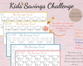 kids savings challenge savings challenge savings jar kids savings tracker kids savings challenge tracker kids allowance kids money jars