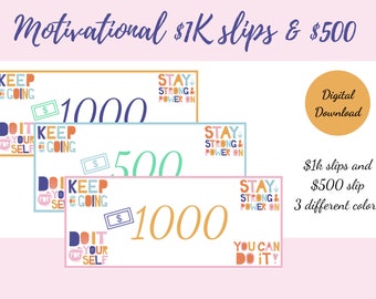 1k slips 1k slip set 1k slip printable digital 1k slips 500 slips 1k 500 slip bundle fully funded slips fully funded printable