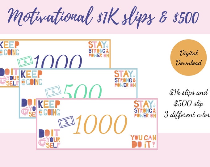 1k slips 1k slip set 1k slip printable digital 1k slips 500 slips 1k 500 slip bundle fully funded slips fully funded printable