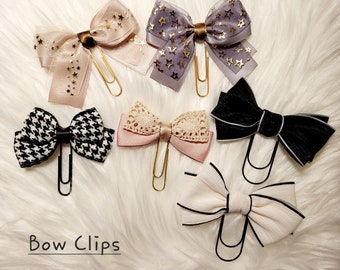 Binder bow clips l bow clips l planner bow clips l planner binder accessories l notebook bookmark l bookmarks l binder bow clips