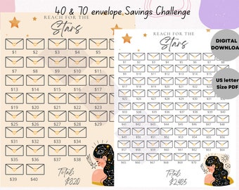 Envelope savings challenge printable savings challenge bundle low income savings savings challenge tracker 40 70 week 100 envelope challenge