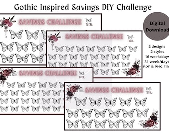 savings challenge printable savings challenge bundle savings challenge savings challenge tracker savings challenge printable a6 gothic