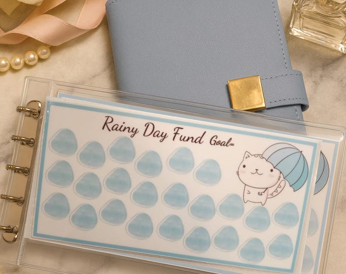 Rainy day fund rainy day challenge a7 envelope saving challenge envelope savings challenge tracker a5 a6  cash envelopes savings tracker