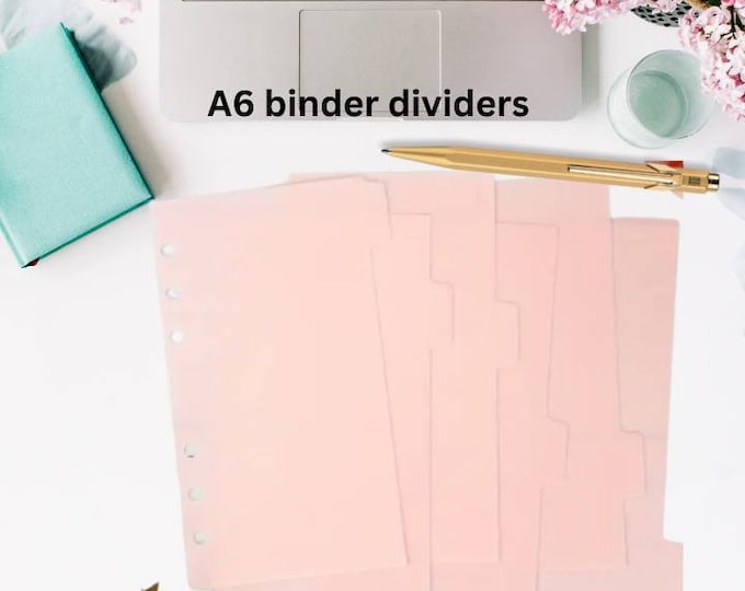 A6 dividers a6 binder dividers a6 binder inserts a6 binder divider a6 divider set a6 dividers pink dividers a6 tab dividers a6 budget binder