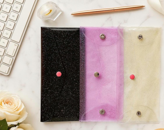 Bank bag cash envelope pink glitter back to bank pouch coin purse money pouch checkered purse cash envelope stuffing cash envelope budget