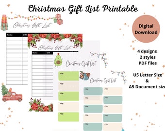 Christmas list printable,Christmas list,Christmas list print,Christmas list template,cash envelopes,christmas budgeting print,Christmas