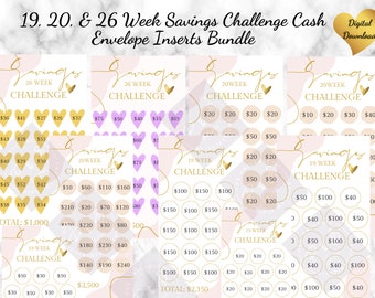 savings challenge printable 26 week savings challenge 26 week savings challenge printable saving tracker printable savings challenge bundle