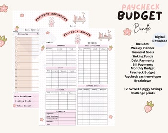 Paycheck Budget Paycheck budget printable budget by paycheck bear and bunny paycheck budget monthly budget weekly budget printable savings