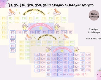 savings challenge printable savings challenge bundle savings challenge savings challenge tracker savings challenge printable a6