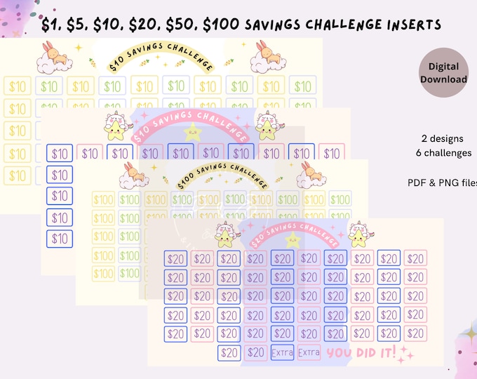 savings challenge printable savings challenge bundle savings challenge savings challenge tracker savings challenge printable a6
