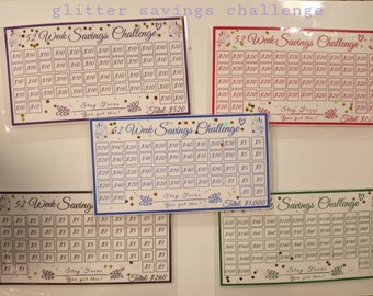 52 week savings challenge,sparkly savings challenge, 2 year savings challenge