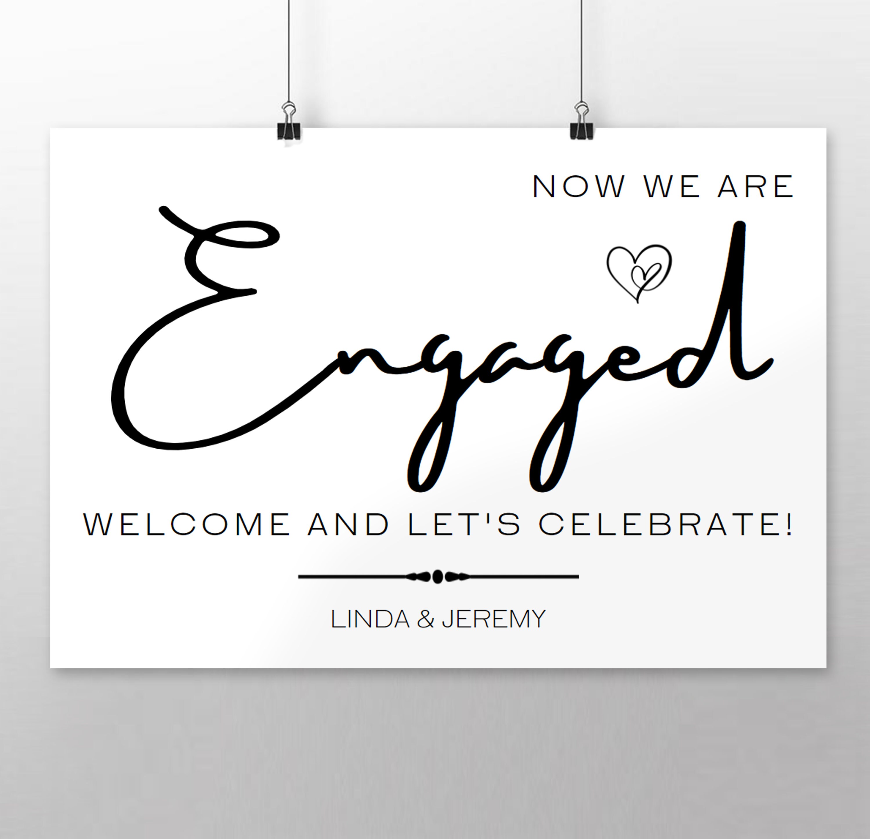 Engagement party banner printable Engagement party Etsy