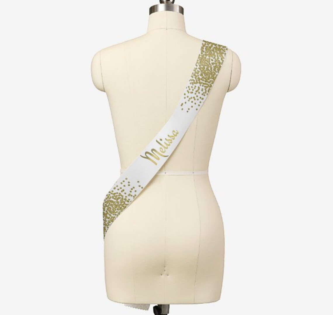 Personalized Gold Bridal sash gold wedding sash bridal party Etsy