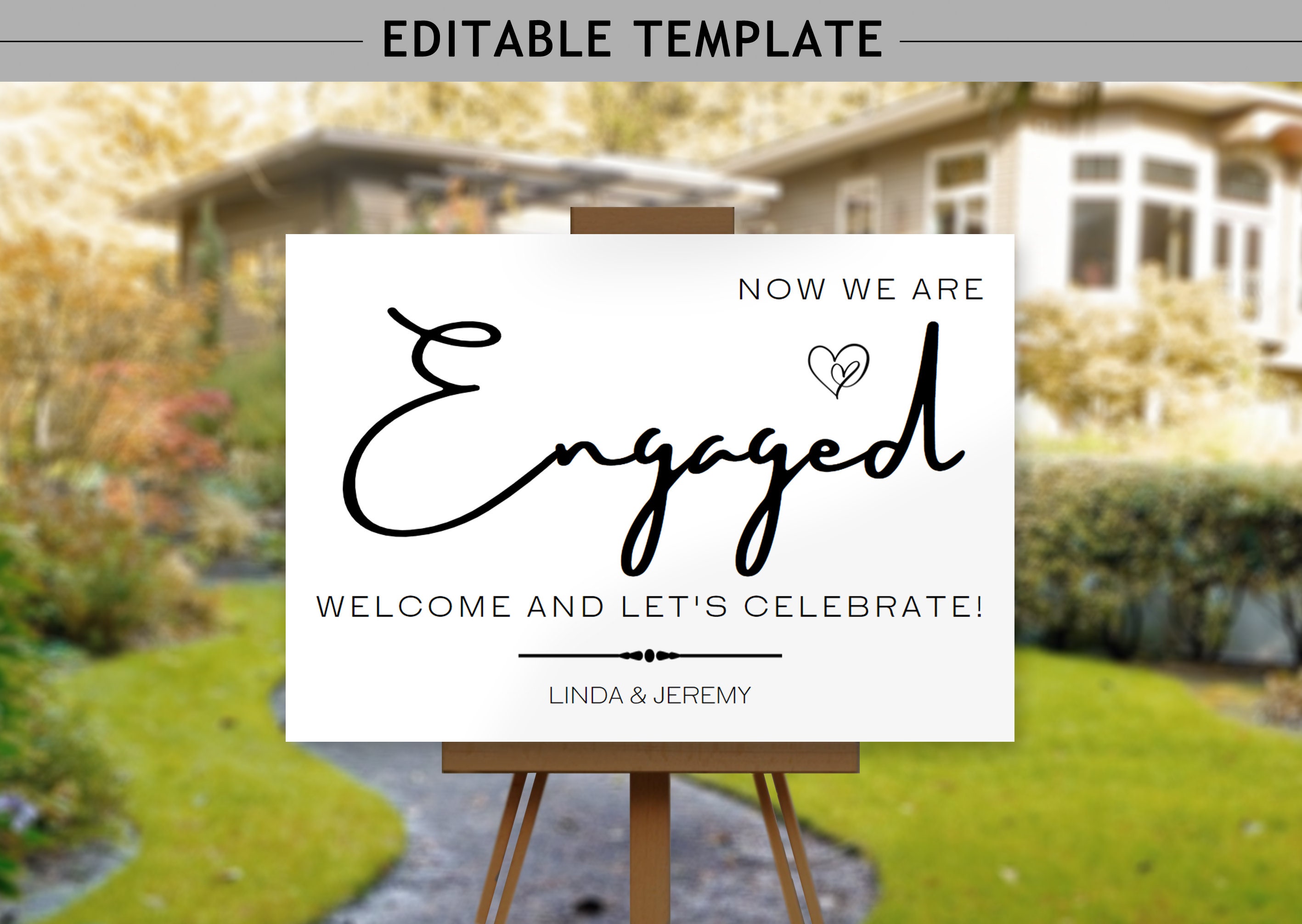 Engagement party banner printable Engagement party Etsy