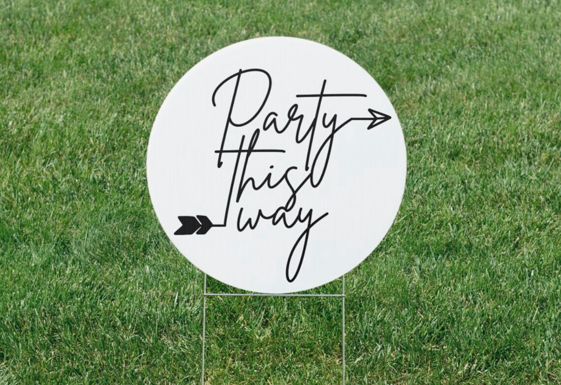Party this way sign printable Wedding direction sign Party | Etsy
