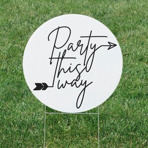Party this way sign printable Wedding direction sign Party | Etsy