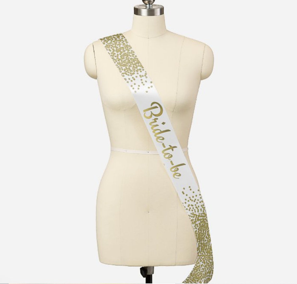 Personalized Gold Bridal sash gold wedding sash bridal party Etsy