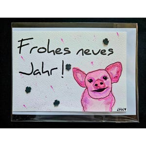 Originele handgeschilderde aquarel wenskaart/felicitatiekaart/ansichtkaart, 10,5 x 15 cm