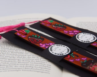 Strawberry leather bookmark