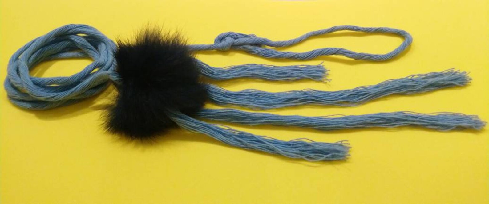 2x Handmade premium pompom cat toy with crazy cotton tassels. Etsy