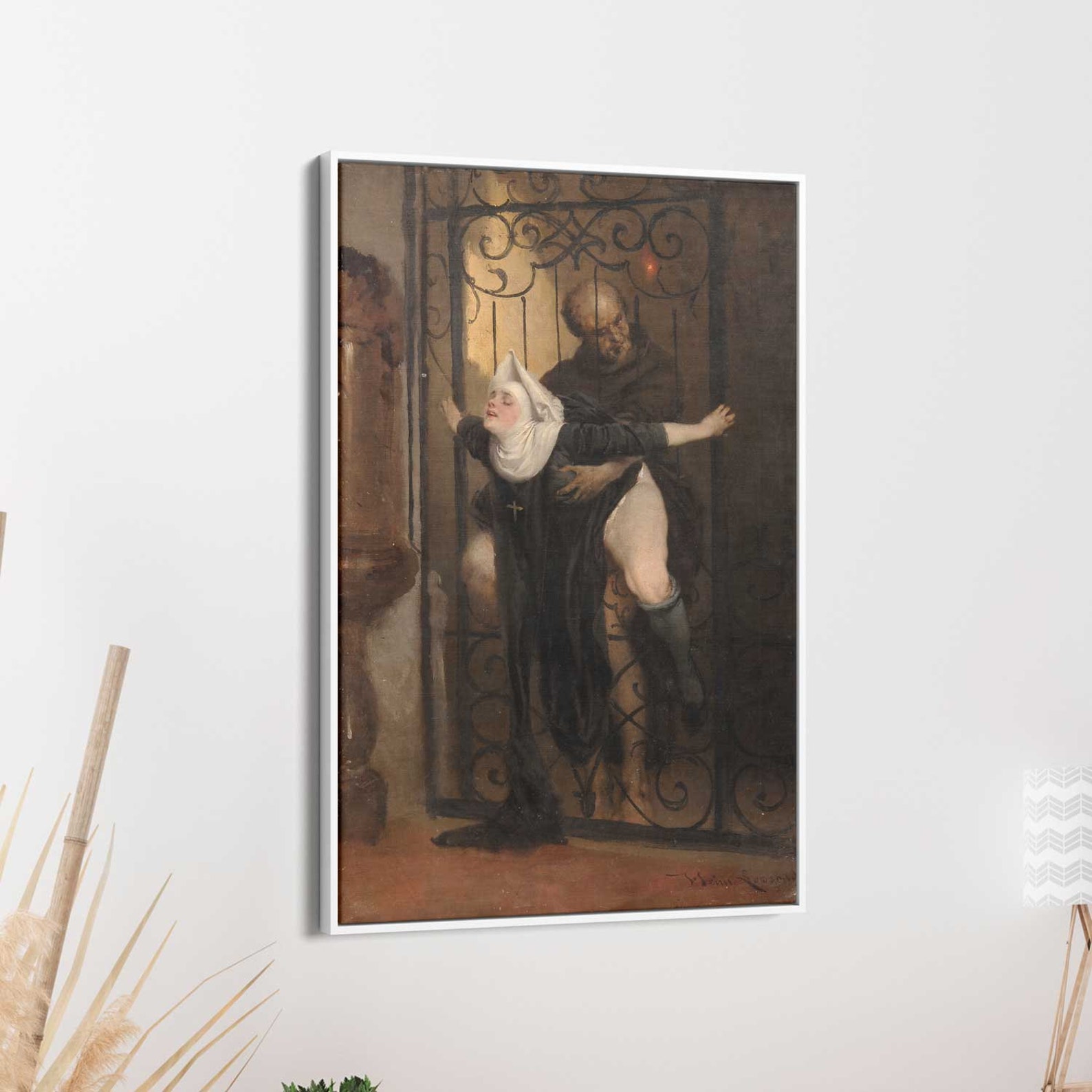 Heinrich Lossow Canvas the Sin 1880 Framed Canvas Nude Etsy