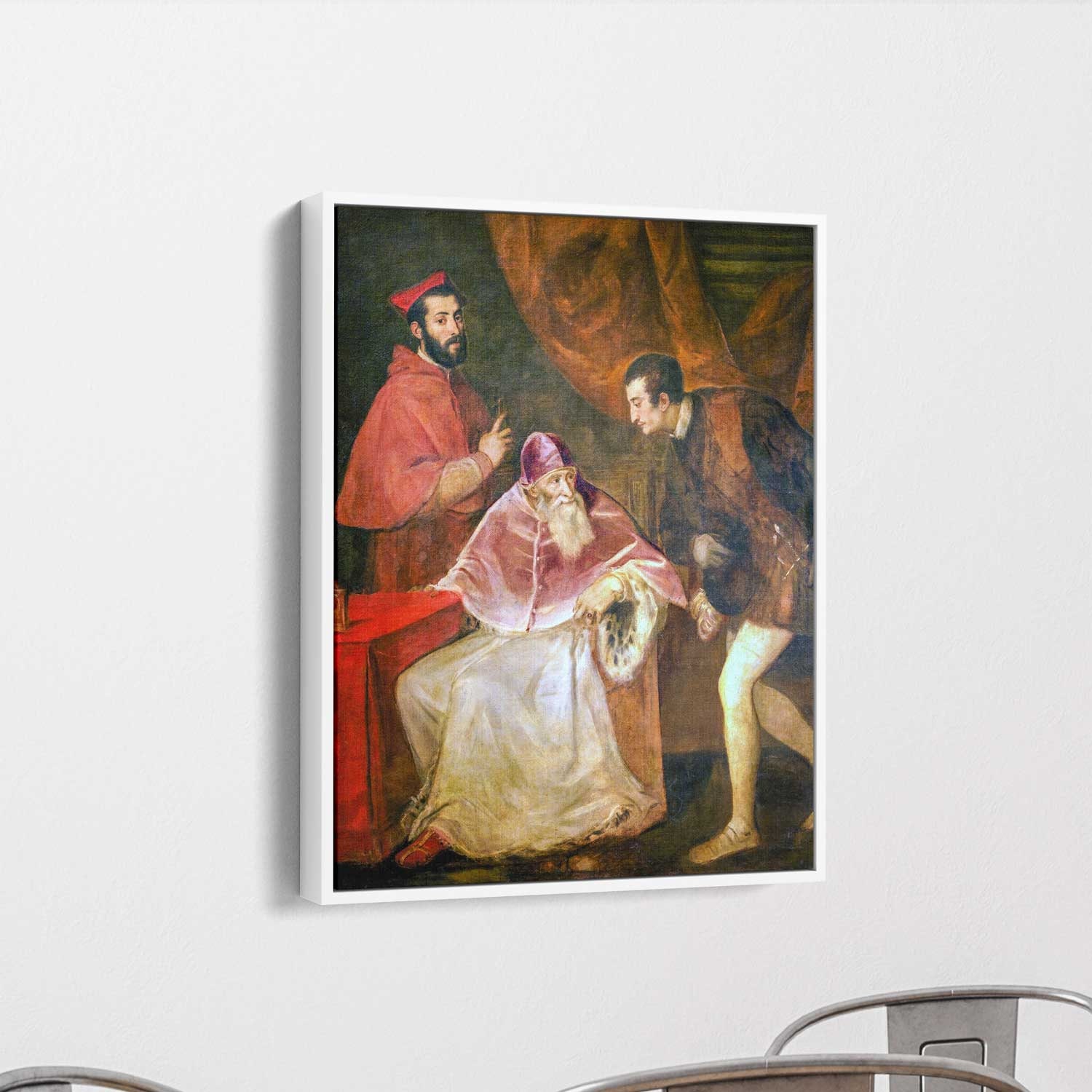 Titian Print Pope Paul III His Grandsons Framed -