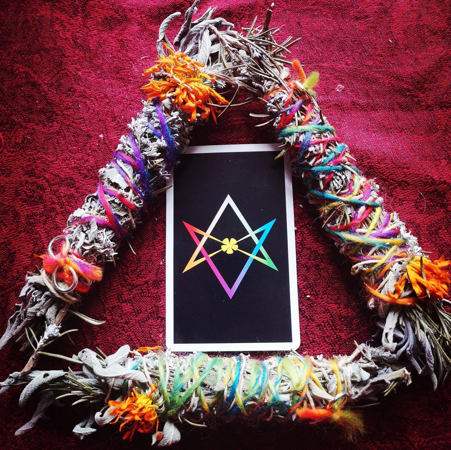 Smudge Bâton de Fumigation Romarin, Sauge, Santoline, Absinthe, Calendula #rituel #autel #paganisme