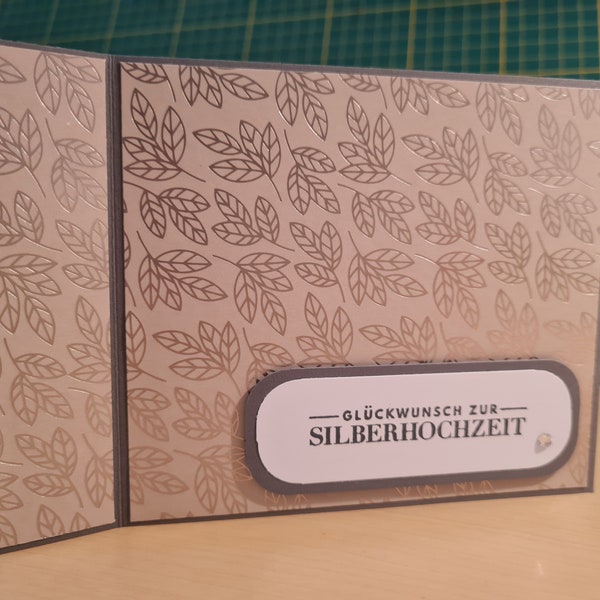 Silberhochzeit | Grußkarte | handgemacht | gestempelt | individuell | Booklet | Liebe | Ehe | 25 Jahre