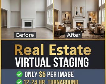 6 Rooms Digital Home Staging |  for Realtors (Digital Download)
