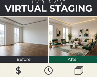 1 Rooms Digital Home Staging |  for Realtors (Digital Download)