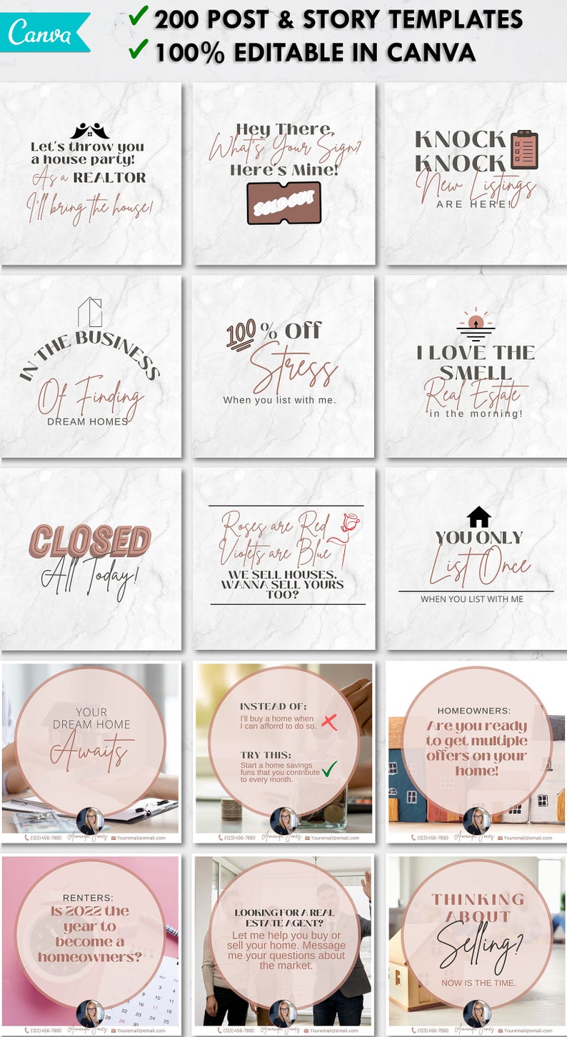 200 Funny Real Estate Instagram Post Templates for Realtors - Etsy