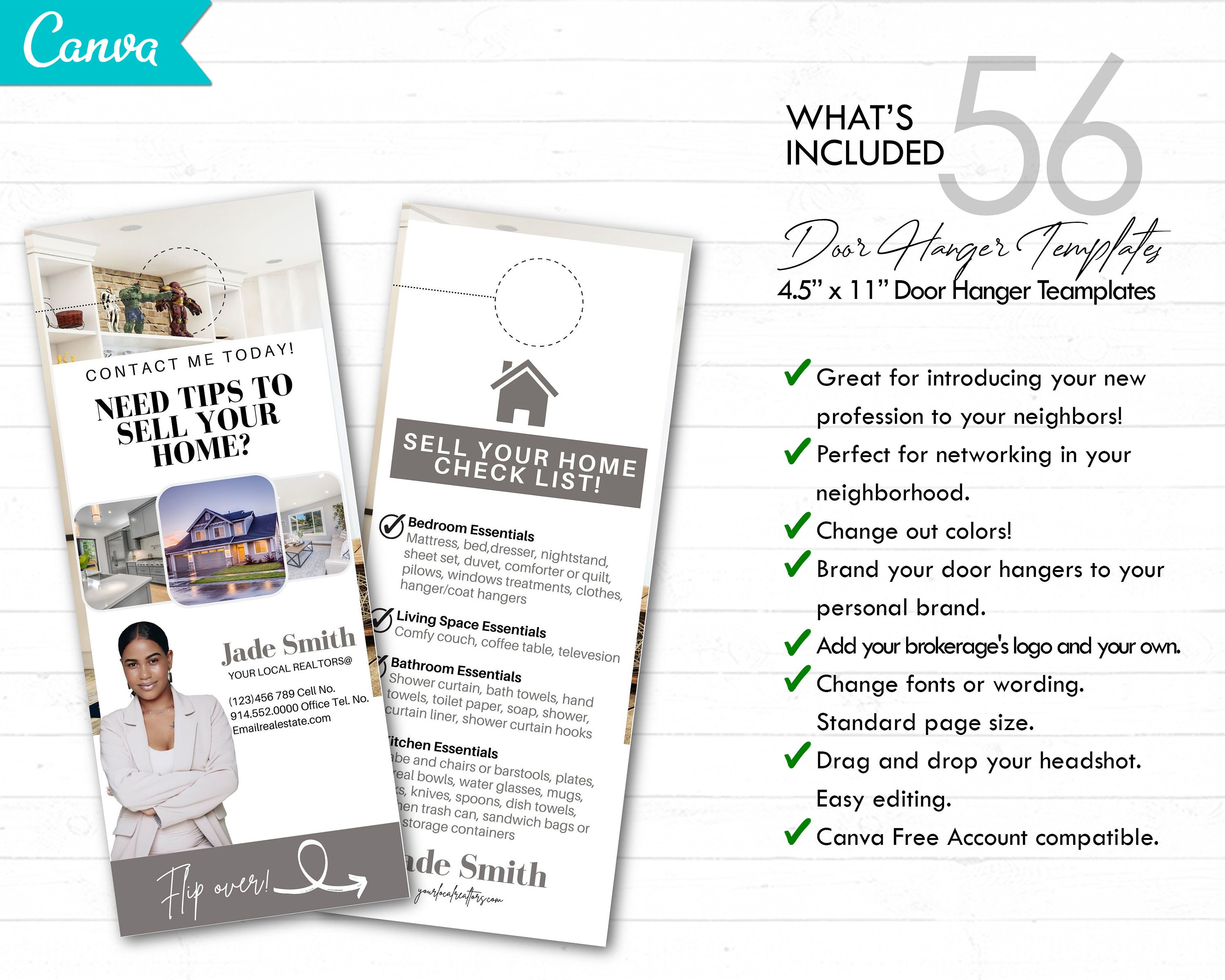 Real Estate Door Handle Flyers, Real Estate Door Tag, Neighborhood