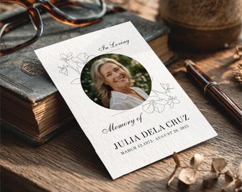 Blush Floral Funeral Program Template: Editable Celebration of Life (Digital Download)