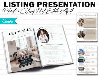 listing presentation kit real estate Real Estate Listing Presentation, Printable seller's guide (Portrait), Realtor listing presentation, Real estate marketing, Canva editable