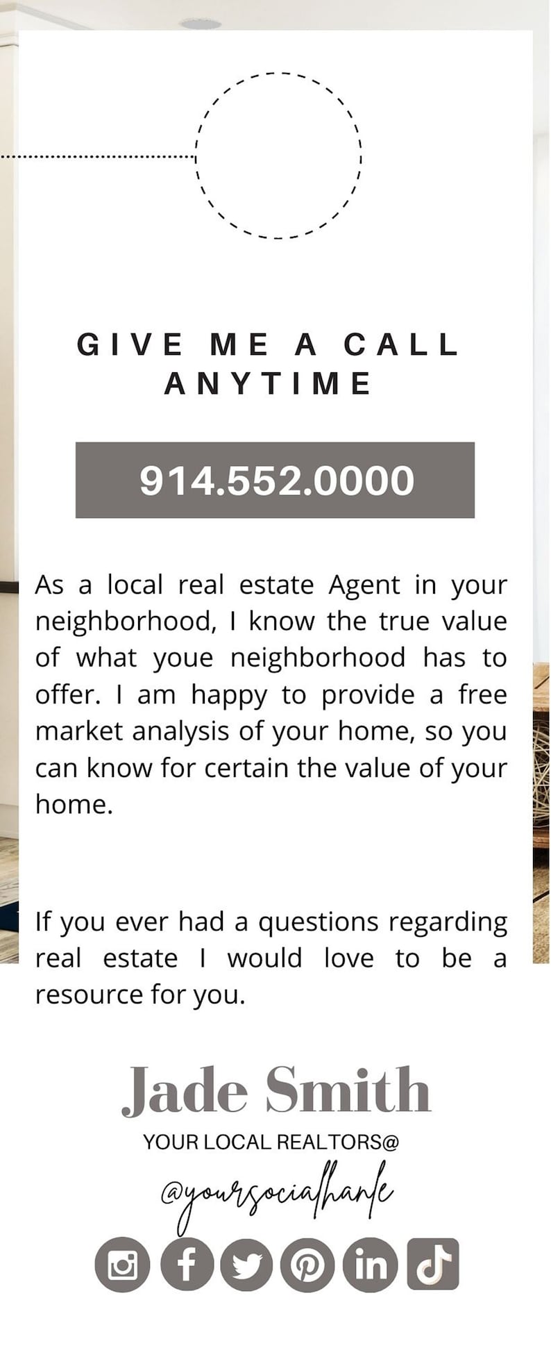 Real Estate Door Handle Flyers, Real Estate Door Tag, Neighborhood