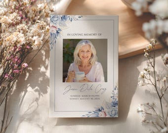 Editable Blush Floral Geometric Funeral Program Template Celebrating the Life of Funeral Program Celebration of Life Funeral Program