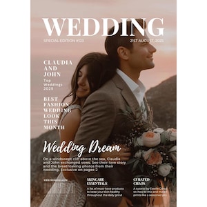 Customizable Wedding Magazine Template: Canva Wedding Program (A4/US Letter) (Digital Download